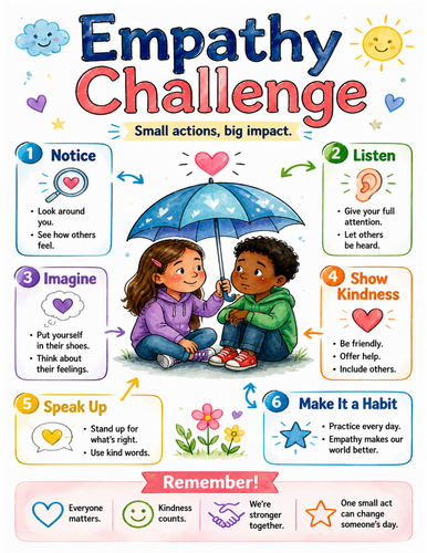 Empathy Challenge I Educational Poster I Classroom Decor