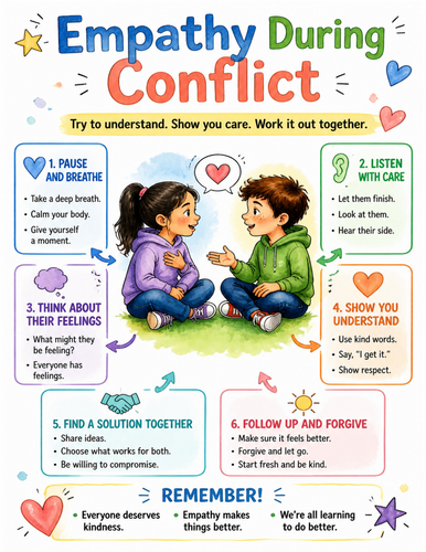 Empathy During Conflict I Educational Poster I Classroom Decor