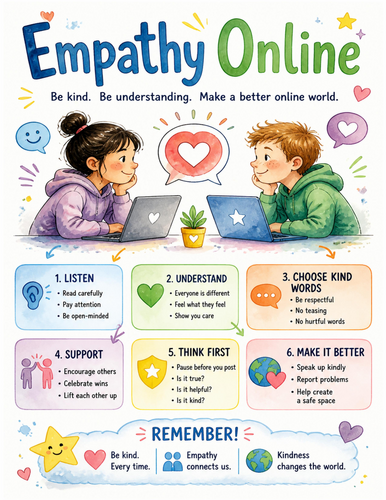 Empathy Online I Educational Poster I Classroom Decor