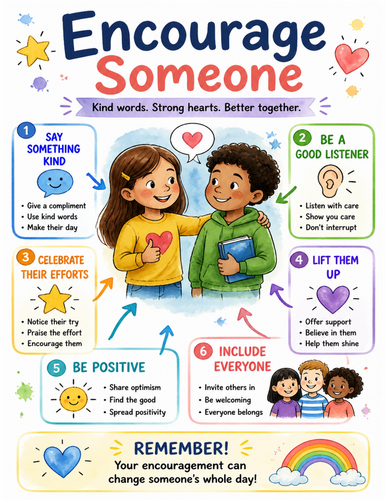 Encourage Someone I Educational Poster I Classroom Decor
