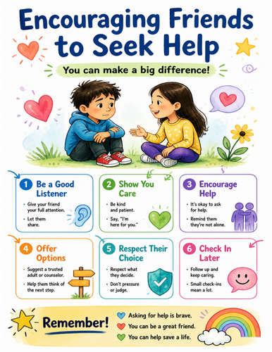 Encouraging Friends to Seek Help I Educational Poster I Classroom Decor