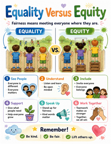 Equality Versus Equity I Educational Poster I Classroom Decor