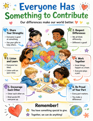 Everyone Has Something to Contribute I Educational Poster I Classroom Decor
