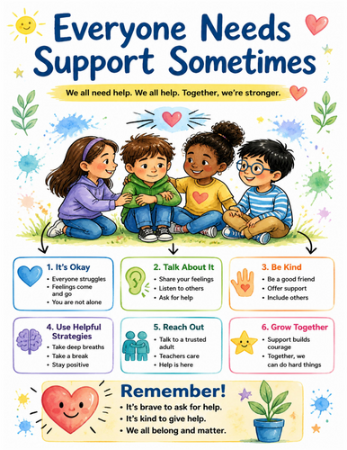 Everyone Needs Support Sometimes I Educational Poster I Classroom Decor