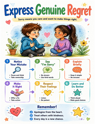 Express Genuine Regret I Educational Poster I Classroom Decor