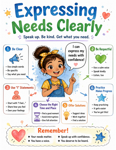 Expressing Needs Clearly I Educational Poster I Classroom Decor