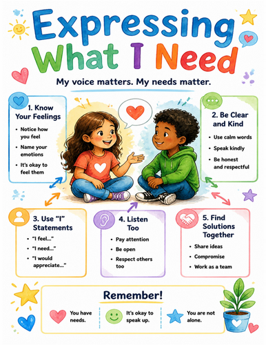 Expressing What I Need I Educational Poster I Classroom Decor