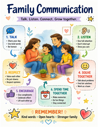 Family Communication I Educational Poster I Classroom Decor