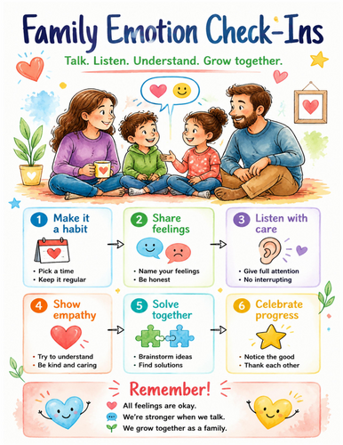 Family Emotion Check-Ins I Educational Poster I Classroom Decor