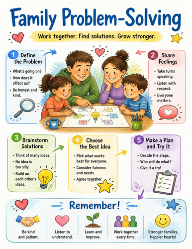 Family Problem-Solving I Educational Poster I Classroom Decor