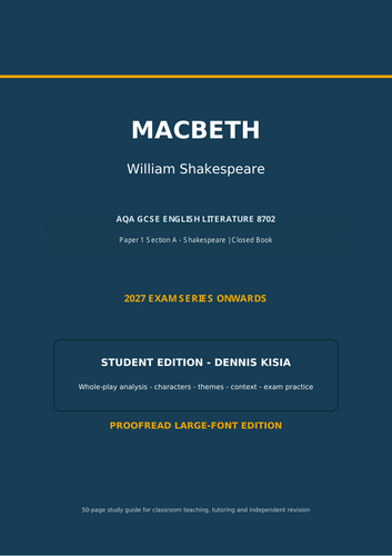 complete 50-page Macbeth study guide, created for the 2027 exam series onwards