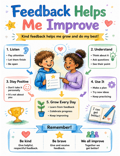 Feedback Helps Me Improve I Educational Poster I Classroom Decor