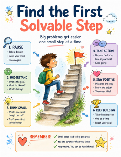 Find the First Solvable Step I Educational Poster I Classroom Decor