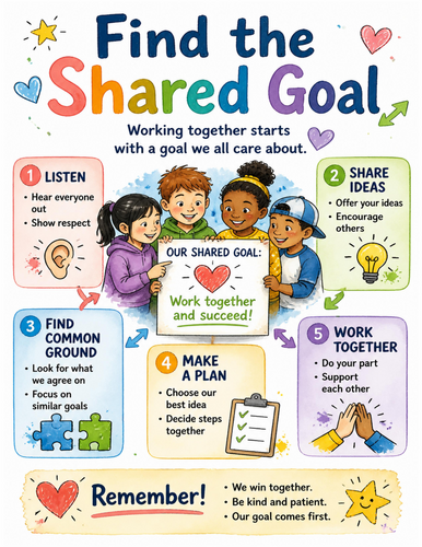 Find the Shared Goal I Educational Poster I Classroom Decor