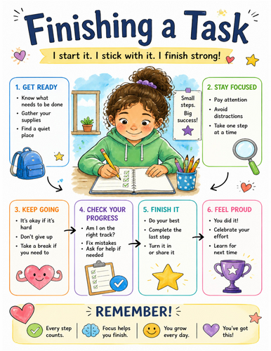Finishing a Task I Educational Poster I Classroom Decor