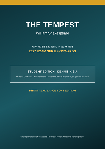 Complete 50-page The Tempest study guide for the 2027 exam series onwards