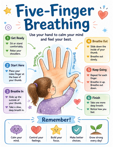 Five-Finger Breathing I Educational Poster I Classroom Decor