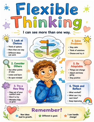 Flexible Thinking I Educational Poster I Classroom Decor