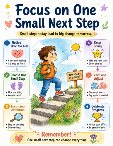 Focus on One Small Next Step I Educational Poster I Classroom Decor