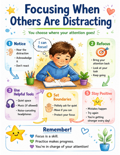 Focusing When Others Are Distracting I Educational Poster I Classroom Decor