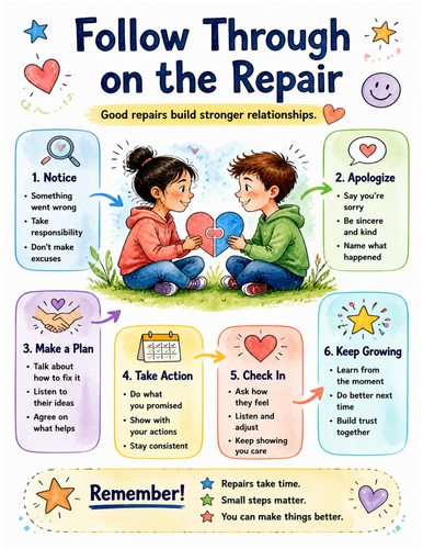 Follow Through on the Repair I Educational Poster I Classroom Decor