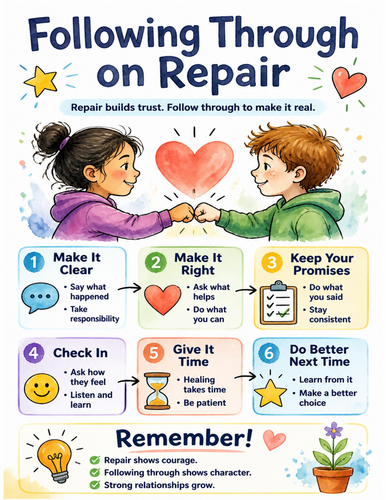 Following Through on Repair I Educational Poster I Classroom Decor