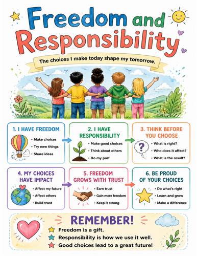 Freedom and Responsibility I Educational Poster I Classroom Decor
