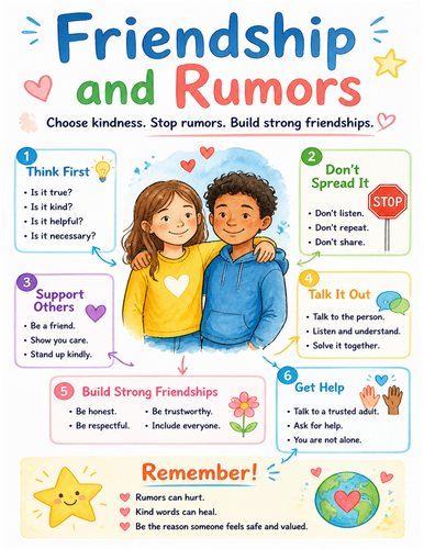 Friendship and Rumors I Educational Poster I Classroom Decor