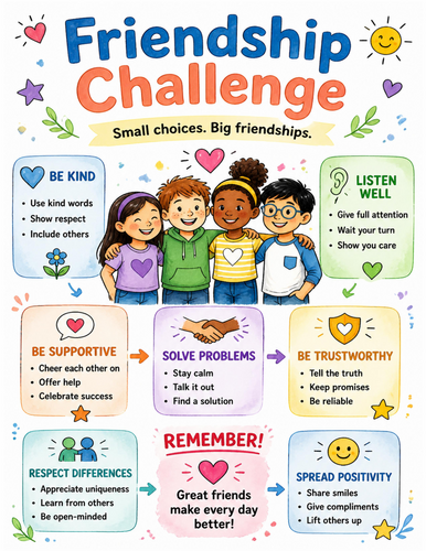 Friendship Challenge I Educational Poster I Classroom Decor