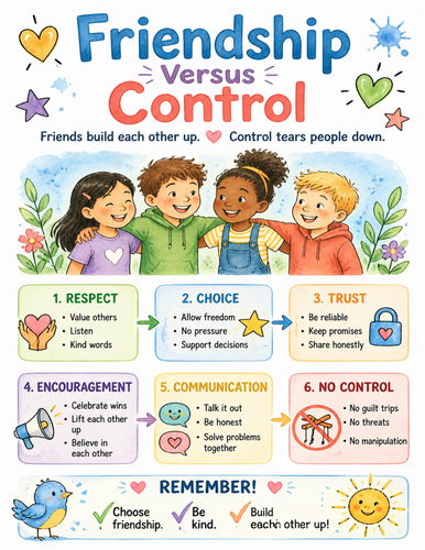 Friendship Versus Control I Educational Poster I Classroom Decor