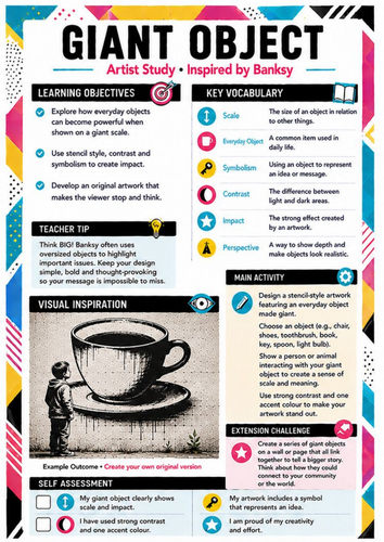 Banksy Giant Object Art Worksheet | Scale, Perspective & Street Art | KS3