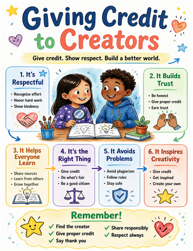 Giving Credit to Creators I Educational Poster I Classroom Decor