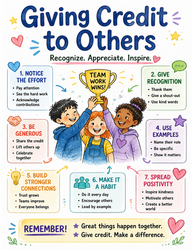 Giving Credit to Others I Educational Poster I Classroom Decor
