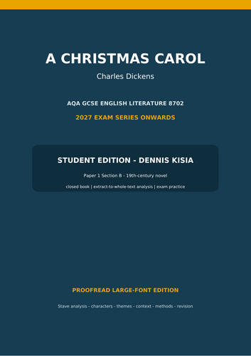 Complete 50-page A Christmas Carol study guide for the 2027 exam series onwards
