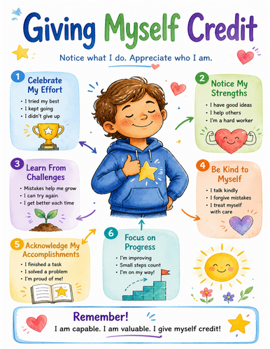 Giving Myself Credit I Educational Poster I Classroom Decor