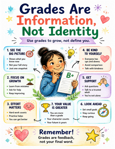 Grades Are Information, Not Identity I Educational Poster I Classroom Decor