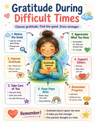 Gratitude During Difficult Times I Educational Poster I Classroom Decor
