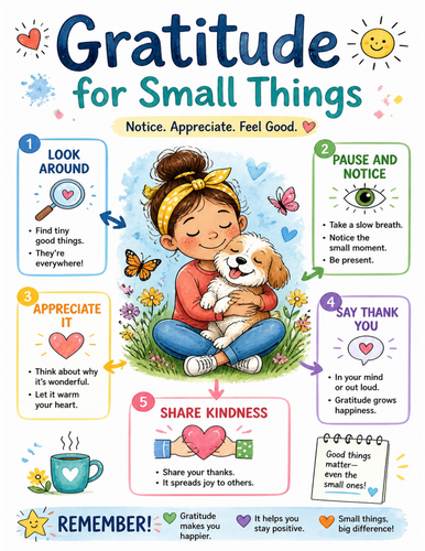 Gratitude for Small Things I Educational Poster I Classroom Decor