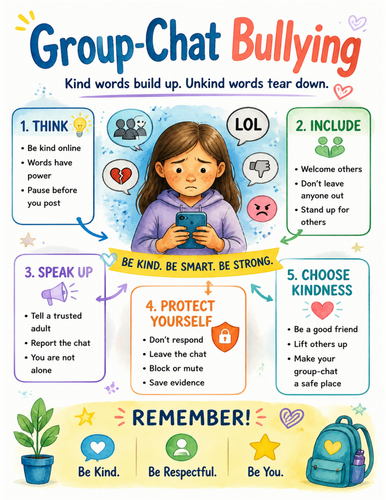 Group-Chat Bullying I Educational Poster I Classroom Decor