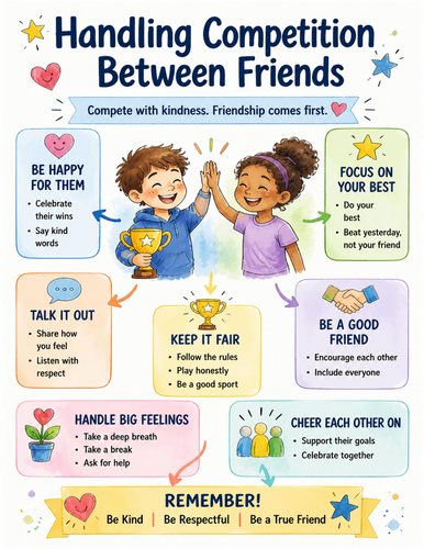 Handling Competition Between Friends I Educational Poster I Classroom Decor