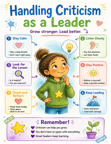 Handling Criticism as a Leader I Educational Poster I Classroom Decor