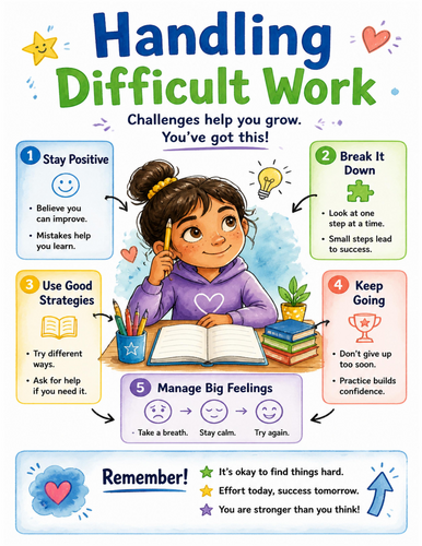 Handling Difficult Work I Educational Poster I Classroom Decor