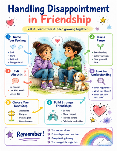 Handling Disappointment in Friendship I Educational Poster I Classroom Decor