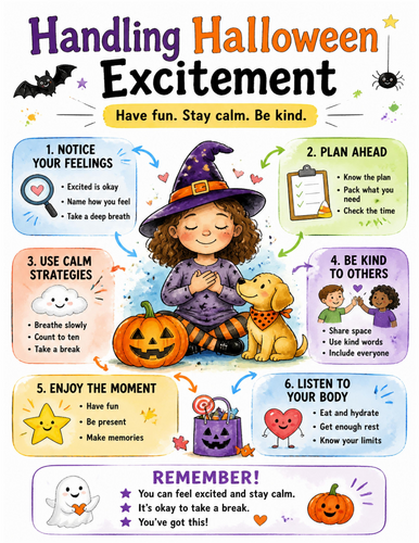 Handling Halloween Excitement I Educational Poster I Classroom Decor