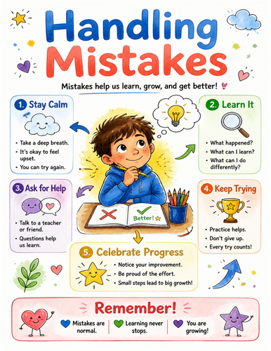 Handling Mistakes I Educational Poster I Classroom Decor
