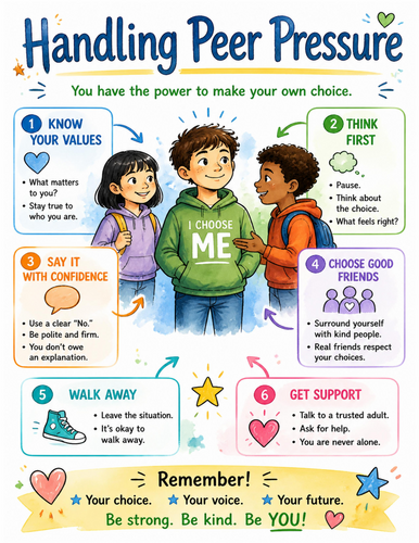 Handling Peer Pressure I Educational Poster I Classroom Decor