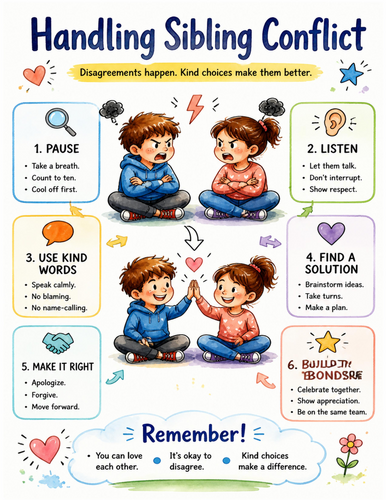 Handling Sibling Conflict I Educational Poster I Classroom Decor