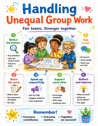 Handling Unequal Group Work I Educational Poster I Classroom Decor