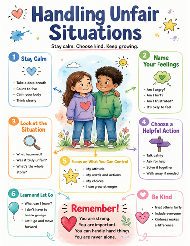 Handling Unfair Situations I Educational Poster I Classroom Decor