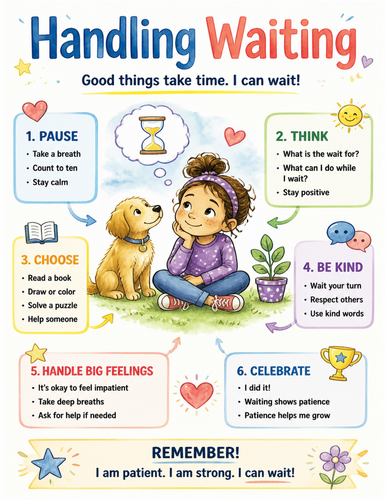 Handling Waiting I Educational Poster I Classroom Decor
